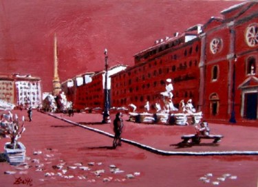 Peinture intitulée "Piazza Navona" par Bruno Betti, Œuvre d'art originale