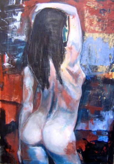 Schilderij getiteld "Nudo di donna" door Bruno Betti, Origineel Kunstwerk, Acryl