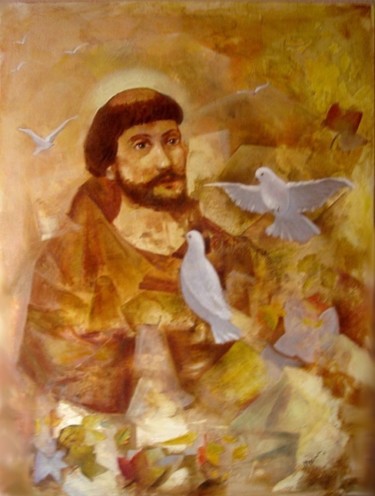 Pintura intitulada "São Francisco de As…" por Di Carvalho, Obras de arte originais, Óleo
