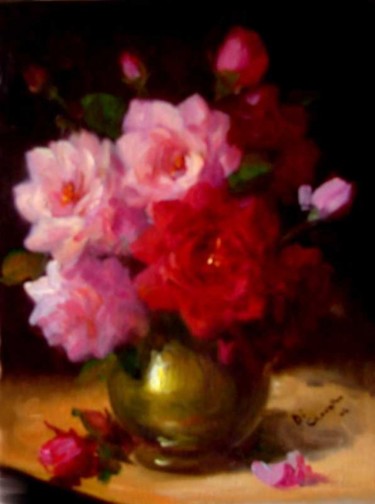 Pintura intitulada "Rosas Carmem Costa" por Di Carvalho, Obras de arte originais
