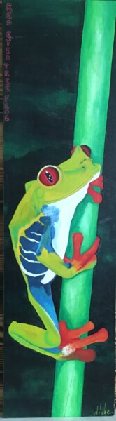 Pintura titulada "Red eyed tree frog" por Diche, Obra de arte original, Acrílico