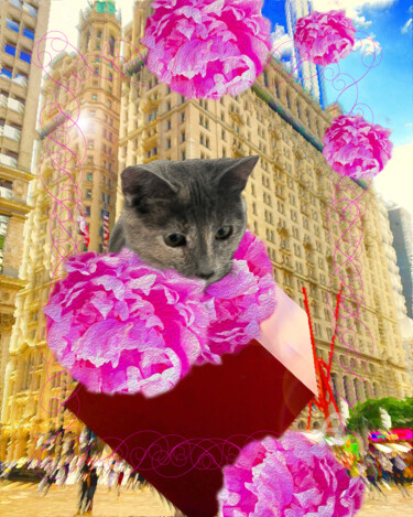 Digital Arts titled "Purring in the Peon…" by Dida Andr & Tevah.Art Studio, Original Artwork, Manipulated Photography