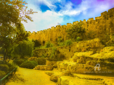 Fotografía titulada "Golden City Walls" por Dida Andr & Tevah.Art Studio, Obra de arte original, Fotografía manipulada