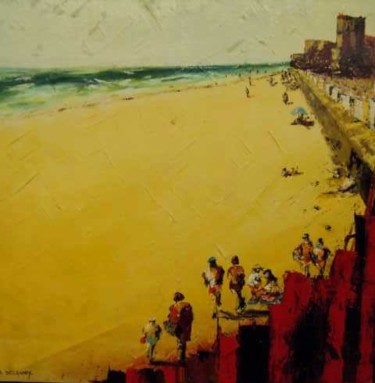 Peinture intitulée "La plage" par Didier Delannoy, Œuvre d'art originale