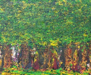 Peinture intitulée "" Brocéliande "" par Didier Aumignon (didAUM), Œuvre d'art originale, Huile Monté sur Châssis en bois