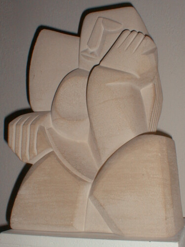 Skulptur mit dem Titel "Reflexion" von Didier Bouteau, Original-Kunstwerk, Stein