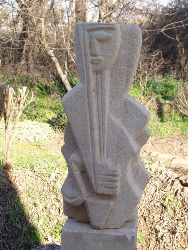 Escultura titulada "Violoncelle" por Didier Bouteau, Obra de arte original, Piedra