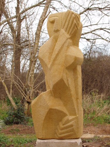Скульптура под названием "Discrétion" - Didier Bouteau, Подлинное произведение искусства, Камень