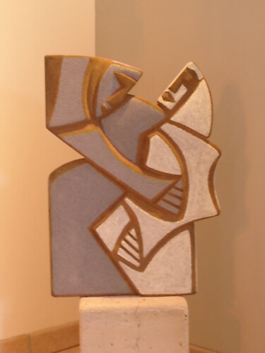 Sculptuur getiteld "R23a etreinte" door Didier Bouteau, Origineel Kunstwerk, Cellenbeton