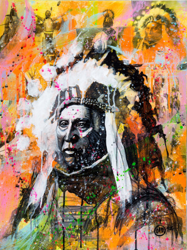 Malerei mit dem Titel "INDIEN 13" von Didier Chastan, Original-Kunstwerk, Acryl