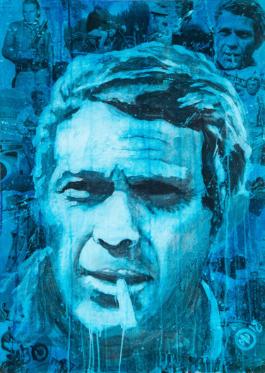 Painting titled "Steve-McQueen" by Didier Chastan, Original Artwork, Acrylic