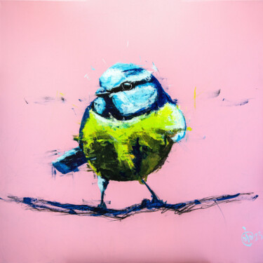 Painting titled "OISEAU 05" by Didier Chastan, Original Artwork, Acrylic Mounted on Wood Stretcher frame