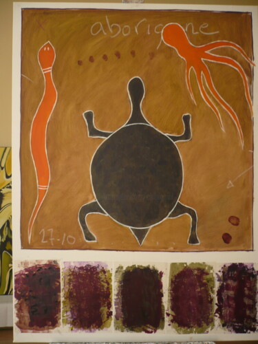 Malerei mit dem Titel "Aborigene" von Didier Chiarabini, Original-Kunstwerk, Acryl