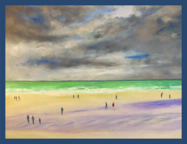 Painting titled "Ciel d’Orage à Cabo…" by Didier Colomès, Original Artwork, Oil Mounted on Wood Stretcher frame