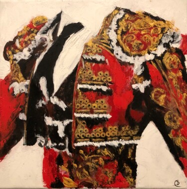 Peinture intitulée "Le Torréador Rouge" par Didier Colomès, Œuvre d'art originale, Huile Monté sur Châssis en bois