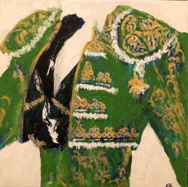 Peinture intitulée "Le Torréador Vert" par Didier Colomès, Œuvre d'art originale, Huile Monté sur Châssis en bois