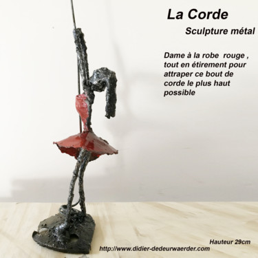 Sculpture intitulée "la corde" par Didier Dedeurwaerder, Œuvre d'art originale, Métaux