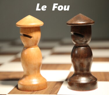 Escultura titulada "Le Fou" por Didier Delcourt, Obra de arte original, Madera