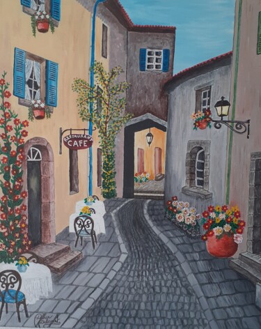 Painting titled "Rue pour balade amo…" by Didier Delcourt, Original Artwork, Acrylic