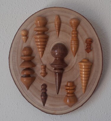 Sculpture titled "Pendules" by Didier Delcourt, Original Artwork, Wood