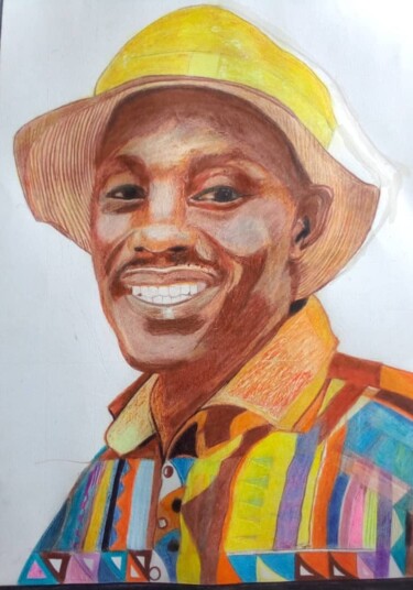 Dessin intitulée "Auto portrait" par Didier Donatien Alihonou, Œuvre d'art originale, Crayon