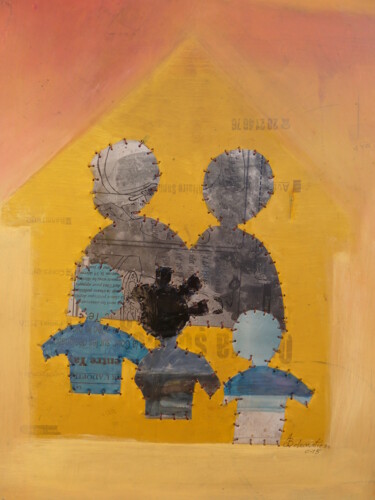 Peinture intitulée "La famille" par Didier Donatien Alihonou, Œuvre d'art originale, Huile