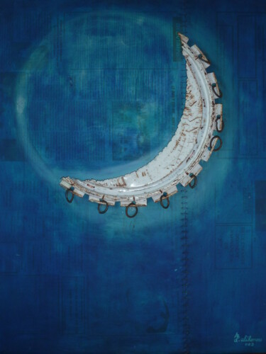 "la lune" başlıklı Tablo Didier Donatien Alihonou tarafından, Orijinal sanat, Petrol