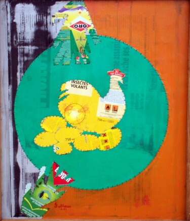 Peinture intitulée "La poule aux oeufs…" par Didier Donatien Alihonou, Œuvre d'art originale, Huile