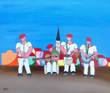 Painting titled "La banda" by Didier Dordeins, Original Artwork, Acrylic