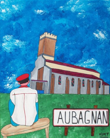 Painting titled "Aubagnan" by Didier Dordeins, Original Artwork, Acrylic