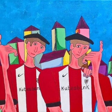 Painting titled "Athlétic Bilbao 3" by Didier Dordeins, Original Artwork, Acrylic