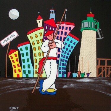 Картина под названием "Capbreton city" - Didier Dordeins, Подлинное произведение искусства, Акрил