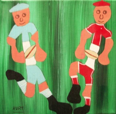 Painting titled "Tableau Naif Derby…" by Didier Dordeins, Original Artwork, Acrylic