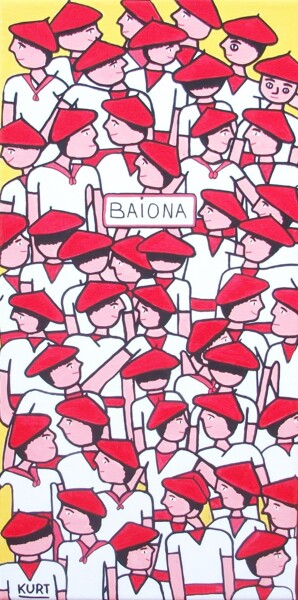 "Tableau naif Baiona…" başlıklı Tablo Didier Dordeins tarafından, Orijinal sanat, Akrilik