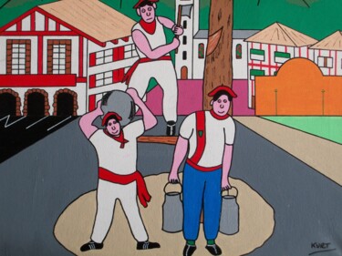 Pintura intitulada "force basque" por Didier Dordeins, Obras de arte originais, Acrílico