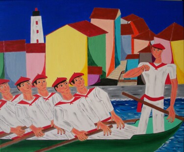 Peinture intitulée "Trainiere en Pays-B…" par Didier Dordeins, Œuvre d'art originale, Acrylique