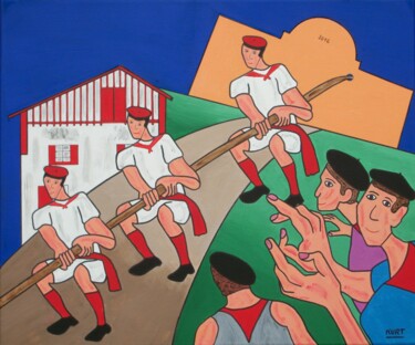 Pintura intitulada "Tableau naif soka-t…" por Didier Dordeins, Obras de arte originais, Acrílico