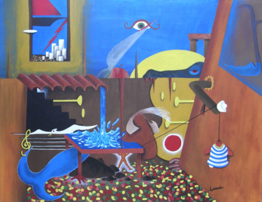 Painting titled "La petite sirène" by Didier Dubuis, Original Artwork, Acrylic