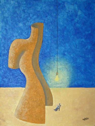 Peinture intitulée "Lecture faite à une…" par Didier Dubuis, Œuvre d'art originale, Acrylique