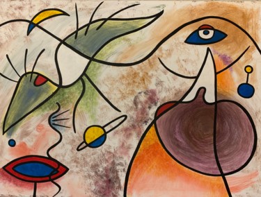 Peinture intitulée "Fille oiseau" par Didier Dubuis, Œuvre d'art originale, Acrylique
