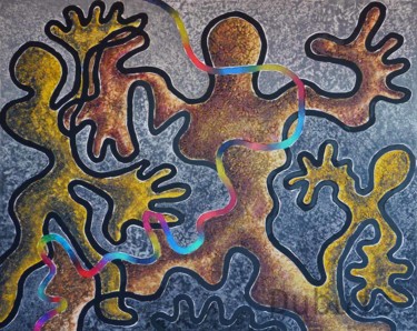 Peinture intitulée "Le partage du monde" par Didier Dubuis, Œuvre d'art originale