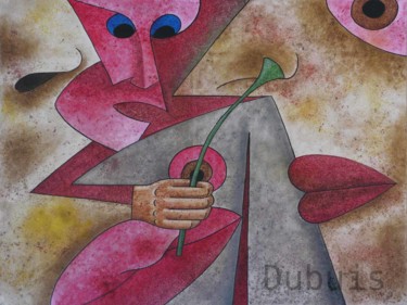 Peinture intitulée "la-fleur-de-peau" par Didier Dubuis, Œuvre d'art originale, Huile