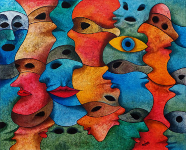 Painting titled "la-foule.jpg" by Didier Dubuis, Original Artwork