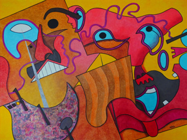 Malerei mit dem Titel "la-banniere-sans-la…" von Didier Dubuis, Original-Kunstwerk, Acryl