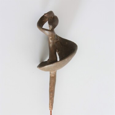 Sculpture titled "Femme hélice" by Didier Fournier, Original Artwork, Bronze