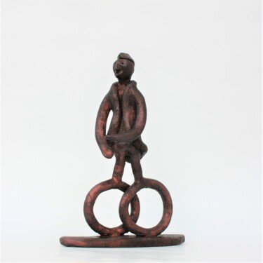 Sculpture titled "Cycliste (262)" by Didier Fournier, Original Artwork, Bronze