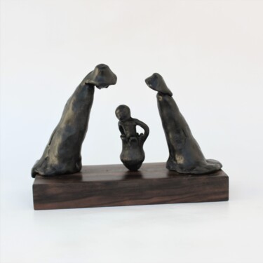 Sculpture titled "La crèche (n°319)" by Didier Fournier, Original Artwork, Bronze