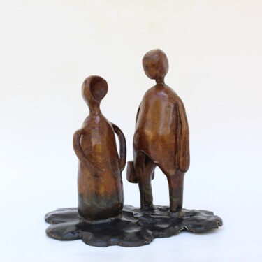 Sculpture titled "Couple (n° 143)" by Didier Fournier, Original Artwork, Bronze