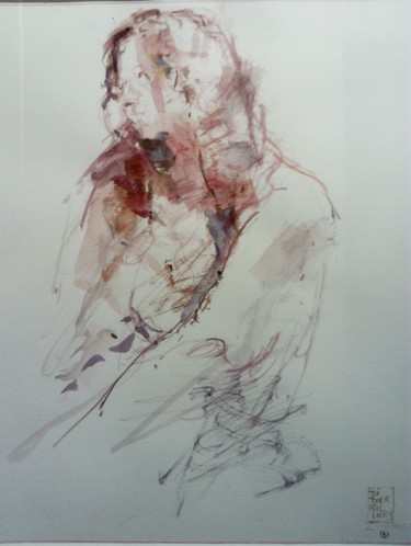 Drawing titled "Sans titre" by Didier Gilliers, Original Artwork, Watercolor