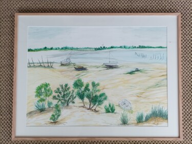 Painting titled "Inspiration Bassin…" by Didier Lembeye, Original Artwork, Watercolor Mounted on artwork_cat.